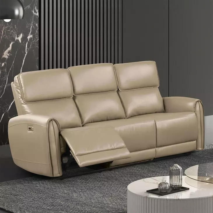 Schlieren Beige Power Reclining Living Room Set with USB Charging