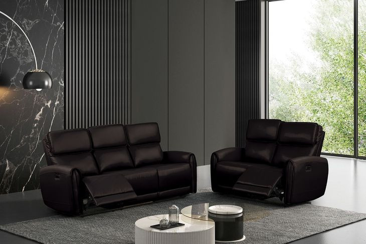 Schlieren Black Power Reclining Living Room Set with USB Charging