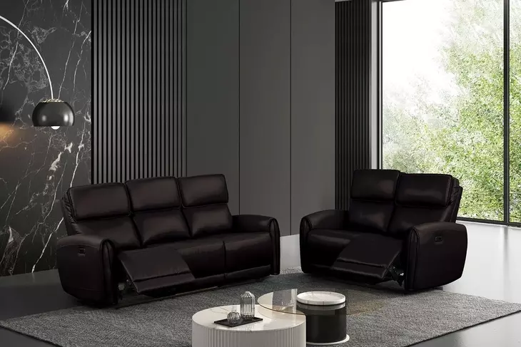 Schlieren Black 81" Power Reclining Sofa with USB Charging