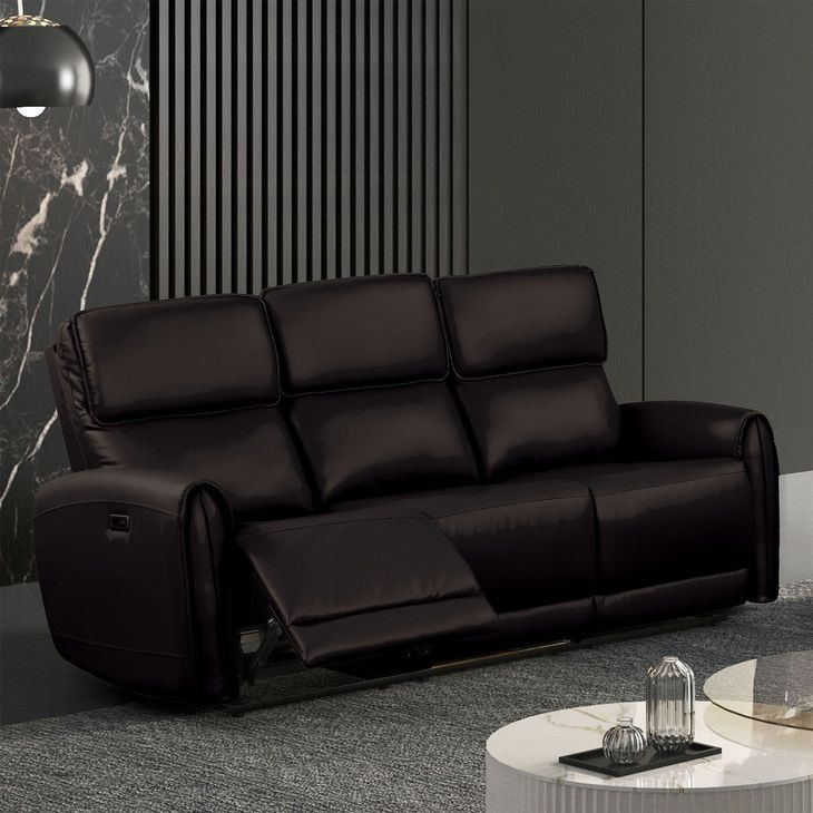 Schlieren Black Power Reclining Living Room Set with USB Charging