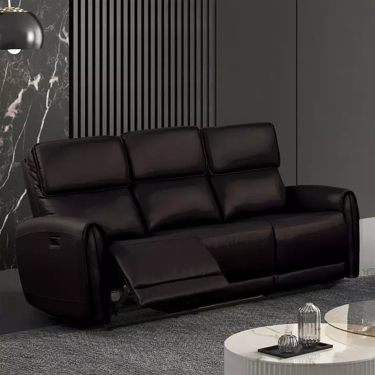 Schlieren Black 81" Power Reclining Sofa with USB Charging