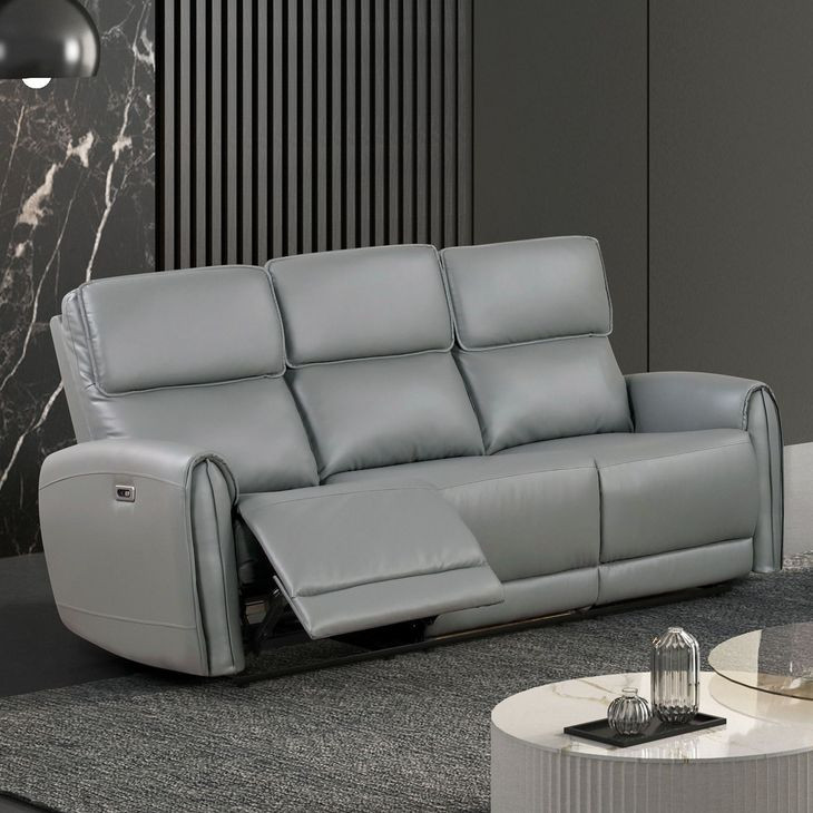 Schlieren Gray Power Reclining Living Room Set with USB Charging