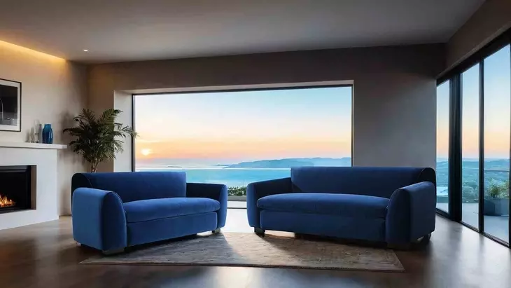 Severo Royal Blue Living Room Set