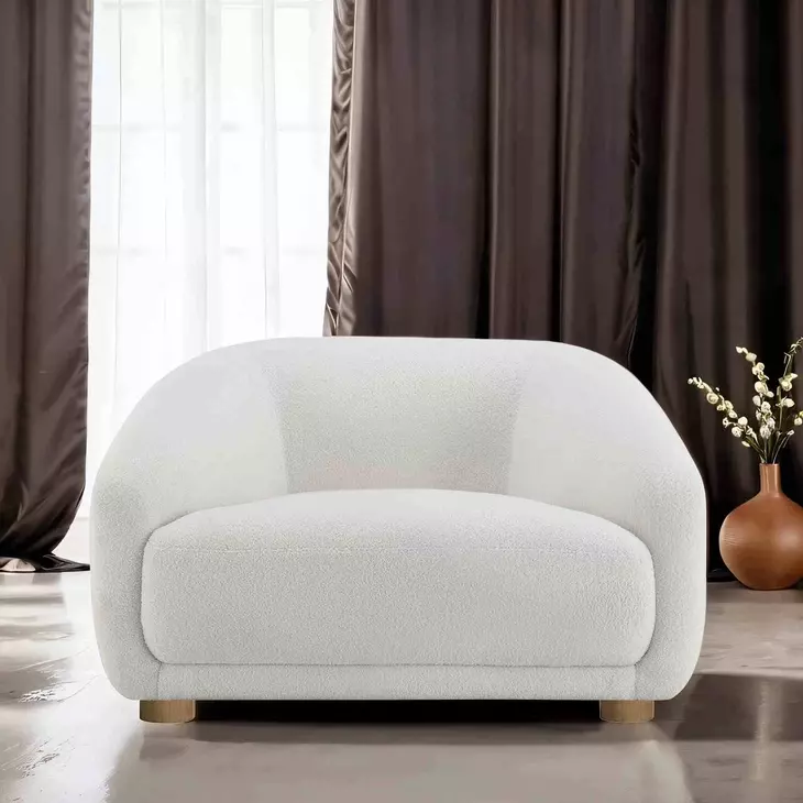 Kolvere White Upholstered Accent Chair