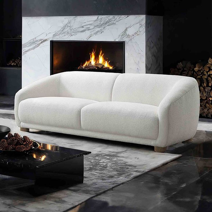 Kolvere White 88" Sofa