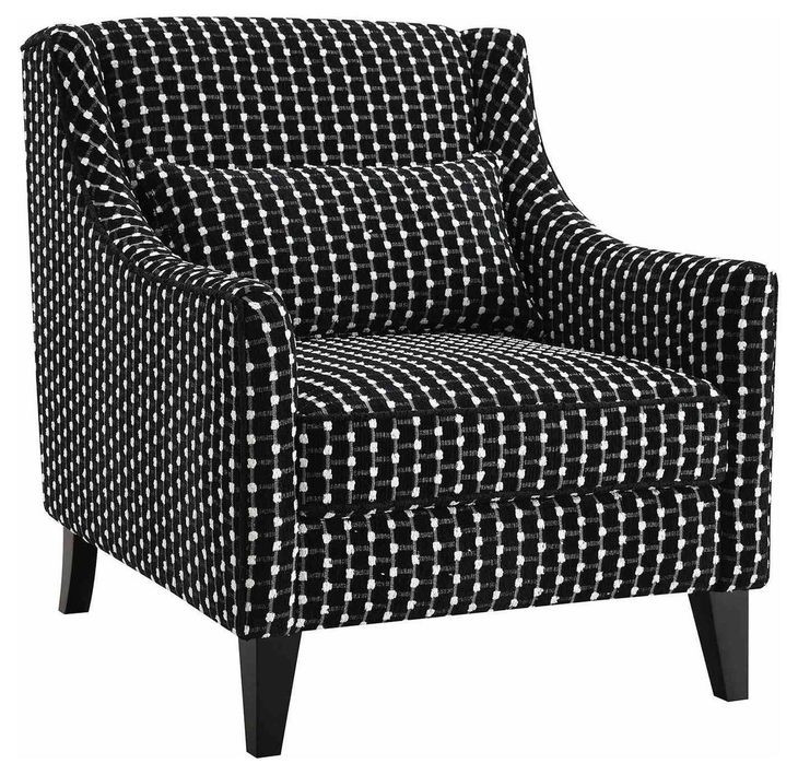 Viviani Black Upholstered Accent Chair with Pillow