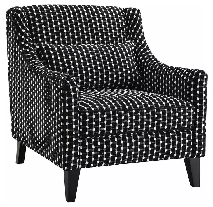 Viviani Black Upholstered Accent Chair with Pillow