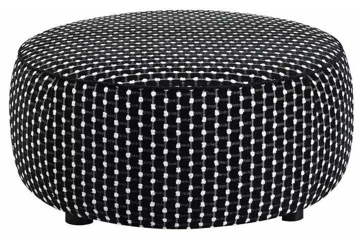 Viviani Black Upholstered Square Ottoman