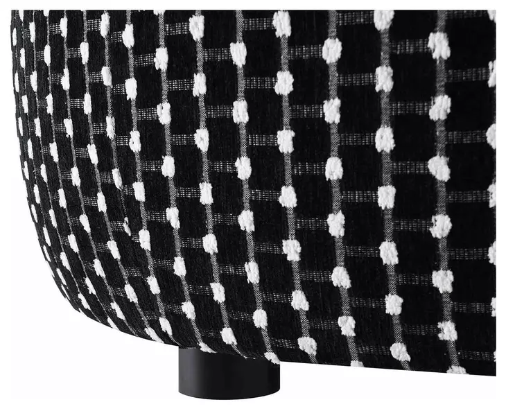 Viviani Black Upholstered Square Ottoman