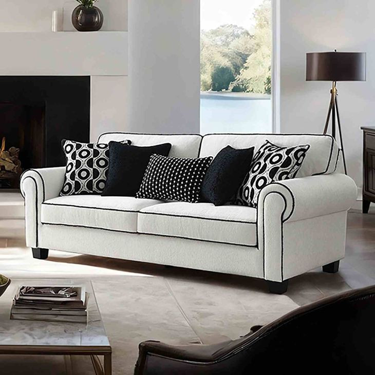 Viviani White and Black Living Room Set