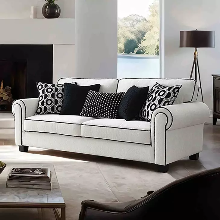 Viviani White and Black Living Room Set
