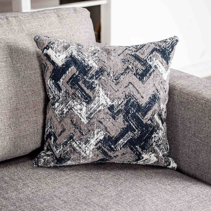 Harlow Light Gray 2 Piece Modular Sectional with RAF Chaise and Pillow