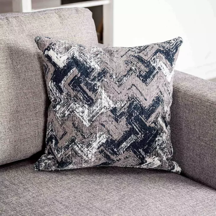 Harlow Light Gray 2 Piece Modular Sectional with RAF Chaise and Pillow