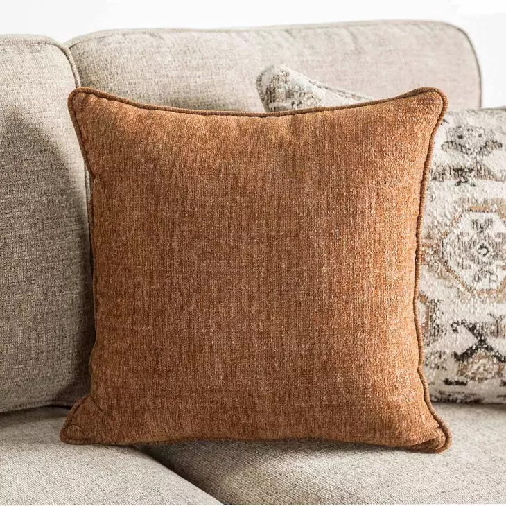 Buckhurst Taupe Upholstered Accent Chair with Nailhead Trim and Pillow