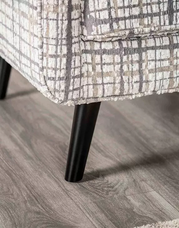 Turnham White and Black Upholstered Accent Chair with Pillow