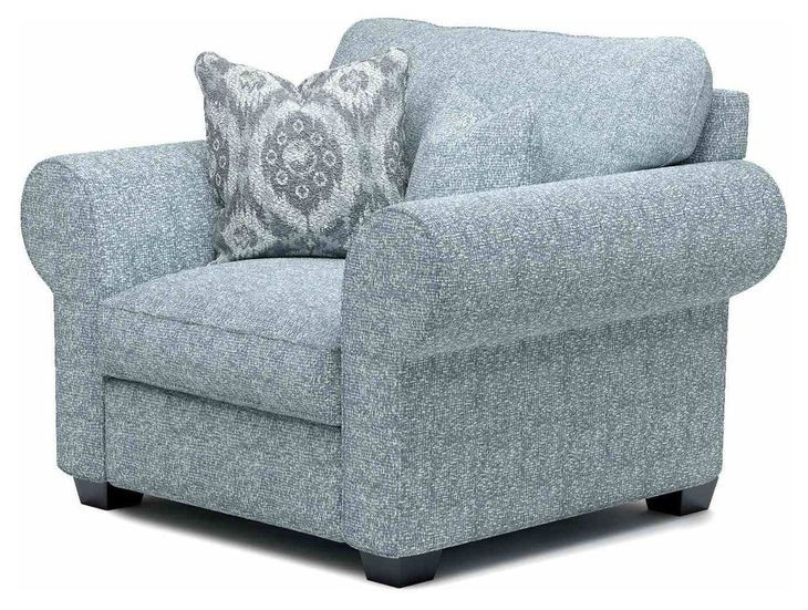 Queensbury Teal Upholstered Accent Chair with Pillow