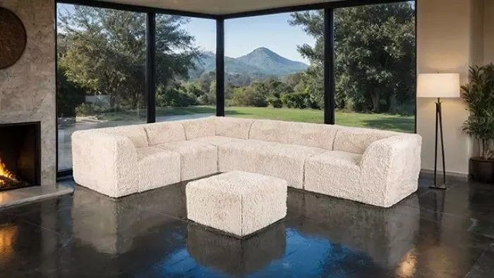 Nappi Sand Square Ottoman