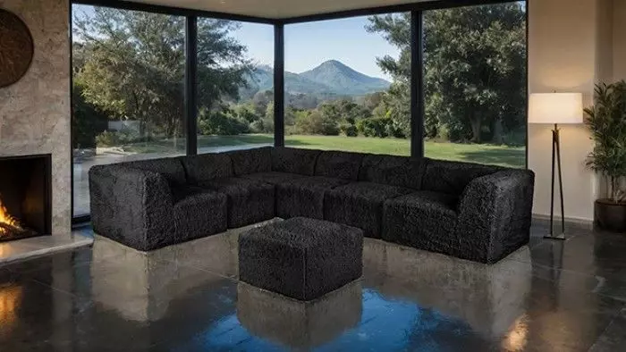 Nappi Black Square Ottoman