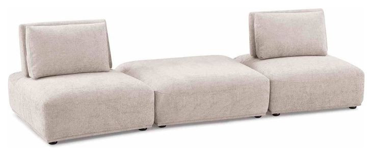 Stavanger Light Brown 3 Piece Modular Sectional with Square Ottoman