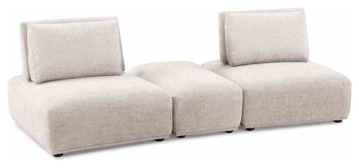 Stavanger Light Brown 3 Piece Modular Sectional with Rectangular Ottoman