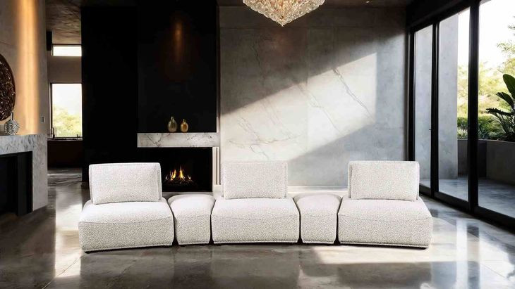 Stavanger Light Brown 5 Piece Modular Curved Sectional