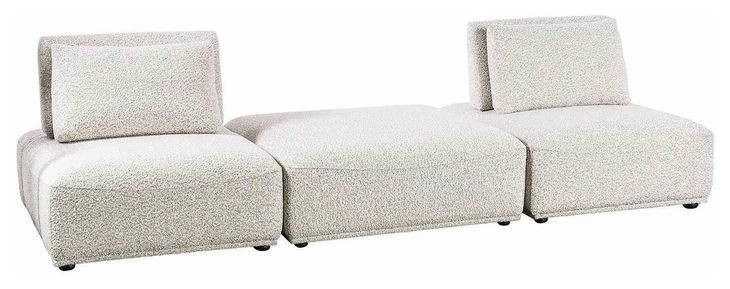Stavanger Light Gray 3 Piece Modular Sectional with Square Ottoman