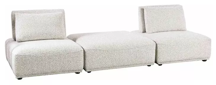 Stavanger Light Gray 3 Piece Modular Sectional with Square Ottoman
