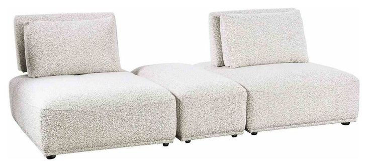 Stavanger Light Gray 3 Piece Modular Sectional with Rectangular Ottoman