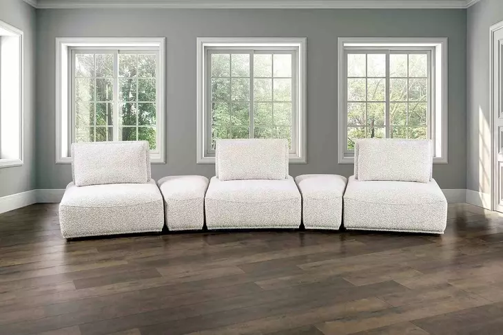 Stavanger Light Gray 5 Piece Modular Curved Sectional