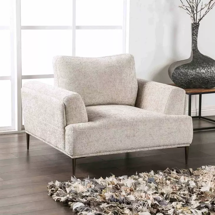 Gladbach Light Brown Upholstered Accent Chair
