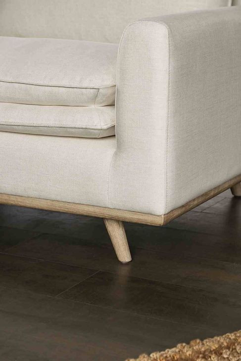 Monthey Oak and Linen White 83" Sofa