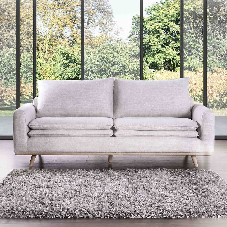 Monthey Oak and Light Gray 83" Sofa