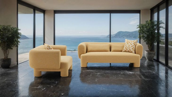 Phedra Yellow Living Room Set