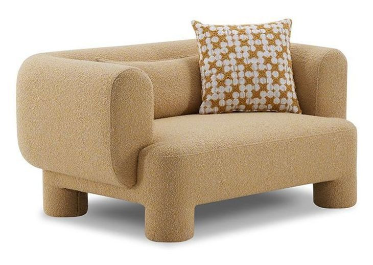 Phedra Yellow Upholstered Oversized Accent Chair with Pillow