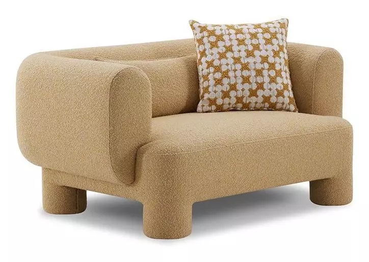 Phedra Yellow Upholstered Oversized Accent Chair with Pillow