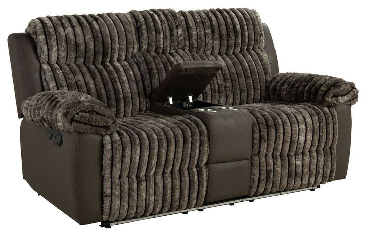 Dionysus Brown Glider Reclining Loveseat with USB Charging and LED