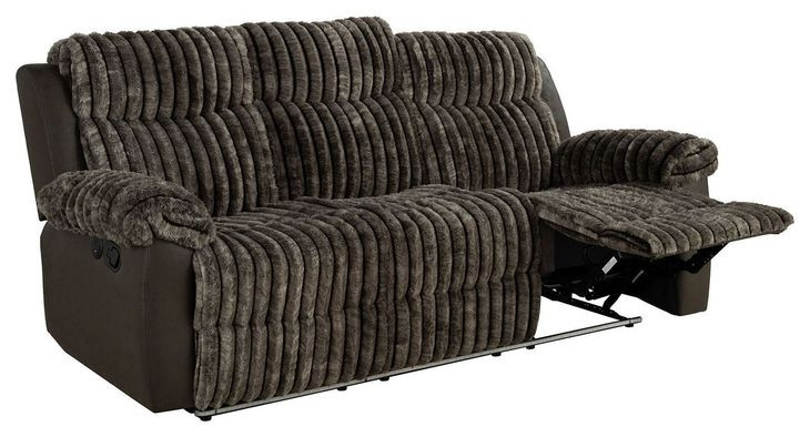 Dionysus Brown Glider Reclining Sofa with USB Charging and LED