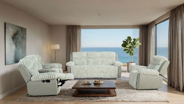 Dionysus Gray Glider Reclining Sofa with USB Charging and LED