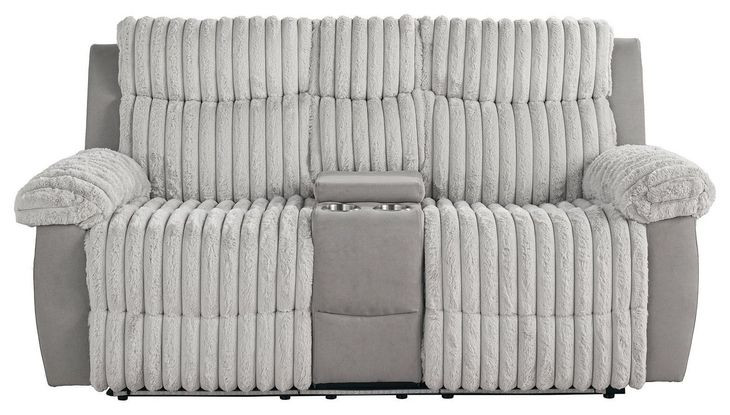 Dionysus Gray Glider Reclining Loveseat with USB Charging and LED