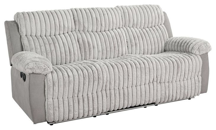 Dionysus Gray Glider Reclining Sofa with USB Charging and LED