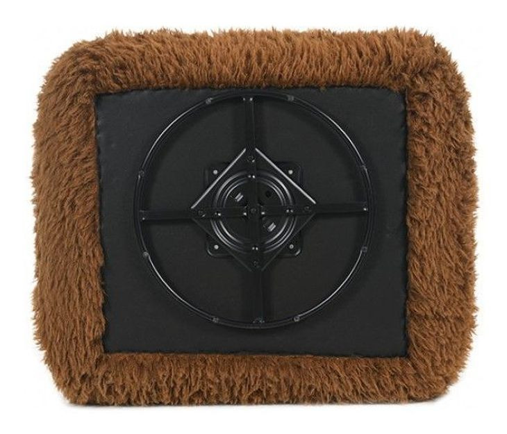 Darwen Camel Brown Upholstered Swivel Chair with Pillow