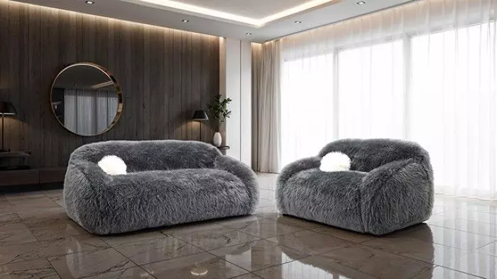 Darwen Dark Gray Living Room Set with Pillow