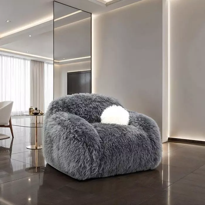 Darwen Dark Gray Upholstered Swivel Chair with Pillow