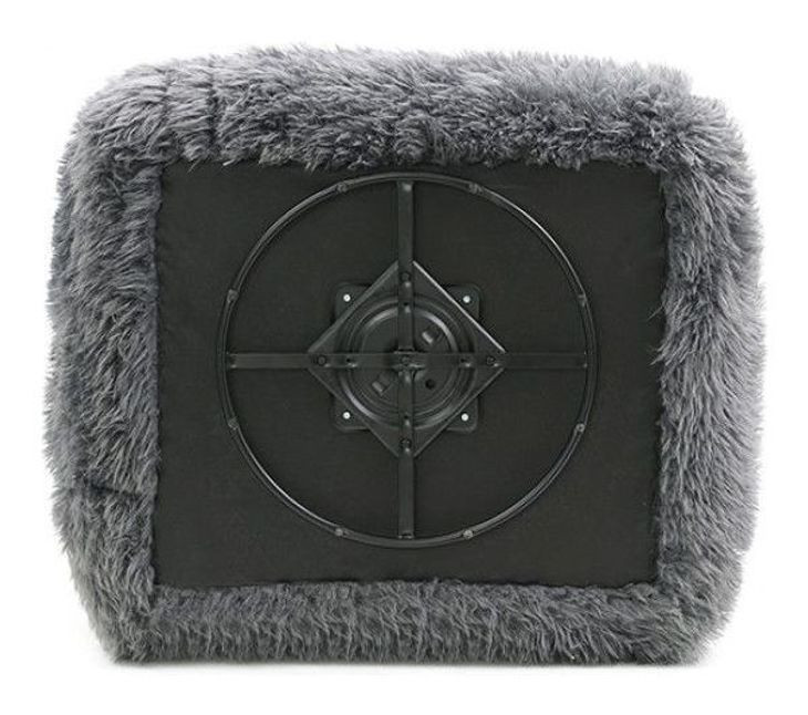 Darwen Dark Gray Upholstered Swivel Chair with Pillow