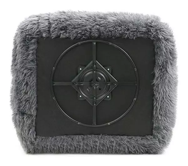Darwen Dark Gray Upholstered Swivel Chair with Pillow