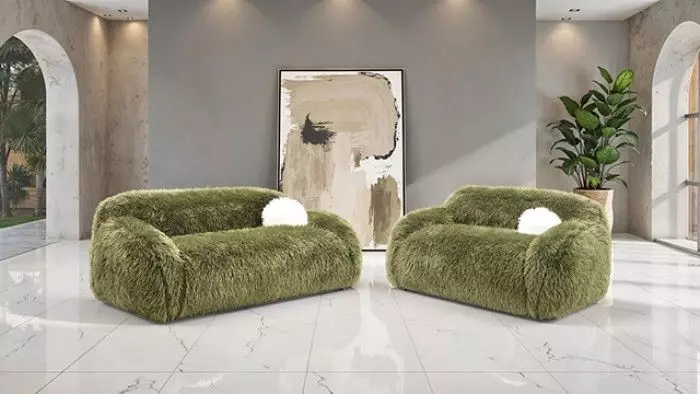 Darwen Green Living Room Set with Pillow
