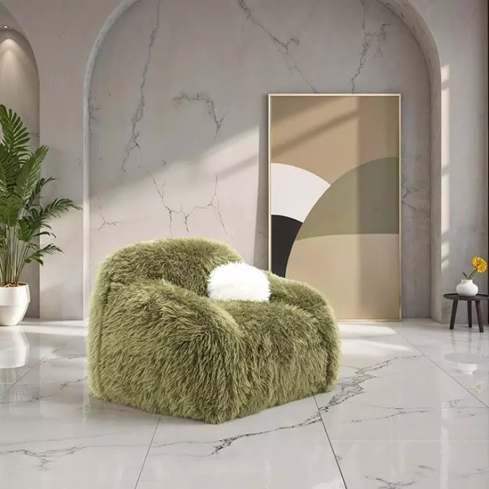 Darwen Green Upholstered Swivel Chair with Pillow