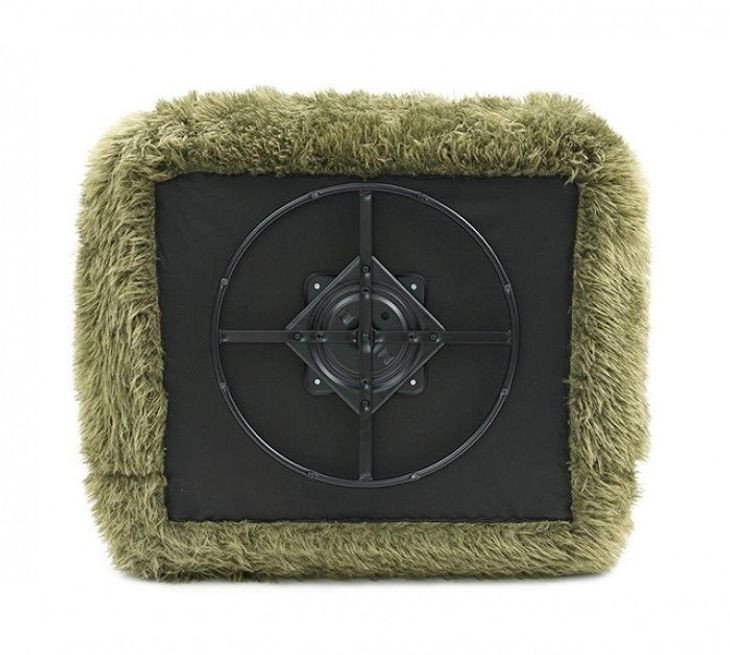 Darwen Green Upholstered Swivel Chair with Pillow