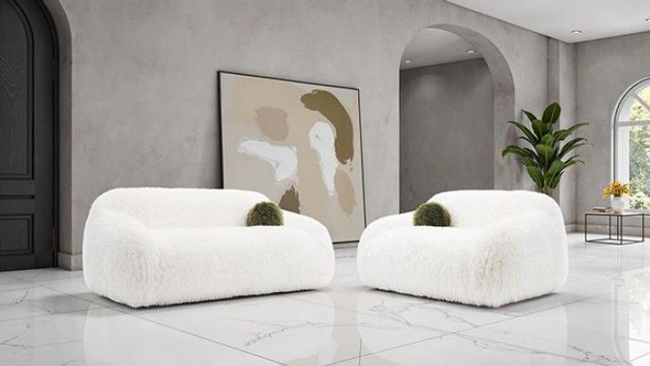 Darwen White 84" Sofa with Pillow