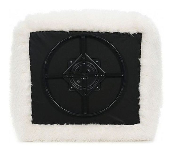 Darwen White Upholstered Swivel Chair with Pillow